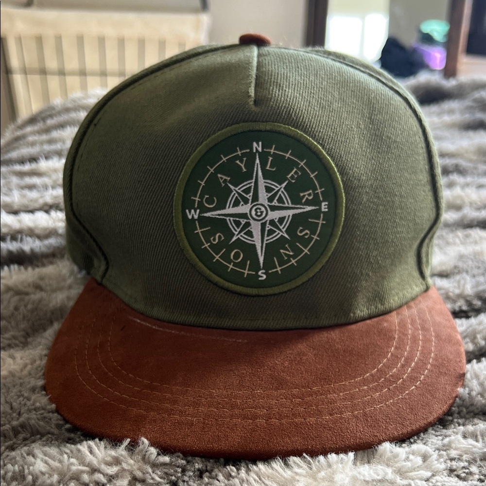Stylish Green and Brown Compass Cap